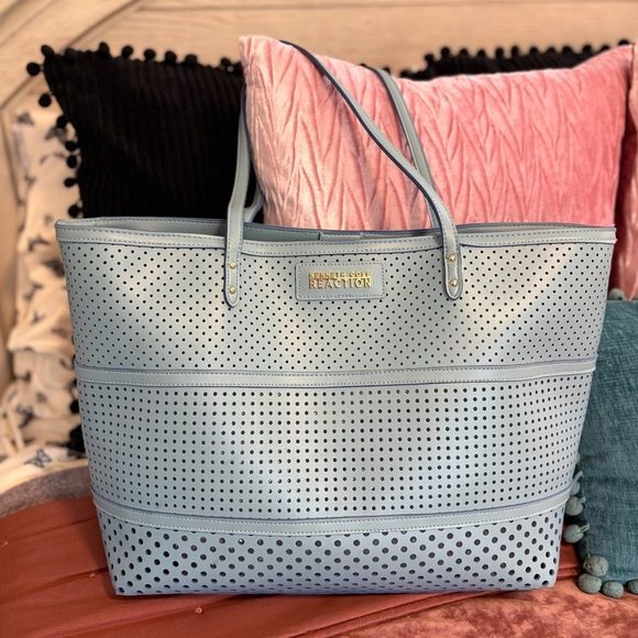 Kenneth Cole Reaction Blue Large Tote Bag - Picture 2 of 8